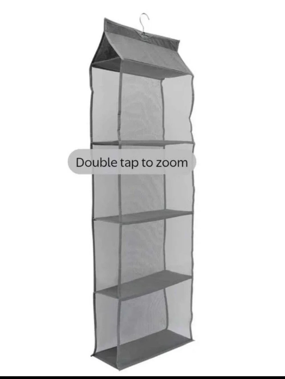 Hanging 4-Tier Closet Organizer Shelf - Gray Set Of 3